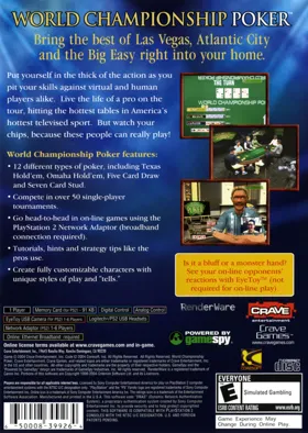 World Championship Poker 2 featuring Howard Lederer box cover back